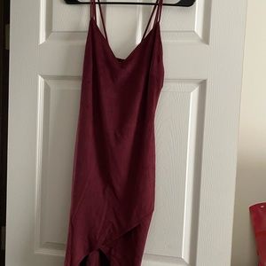 Velvet Maroon Bodycon Dress